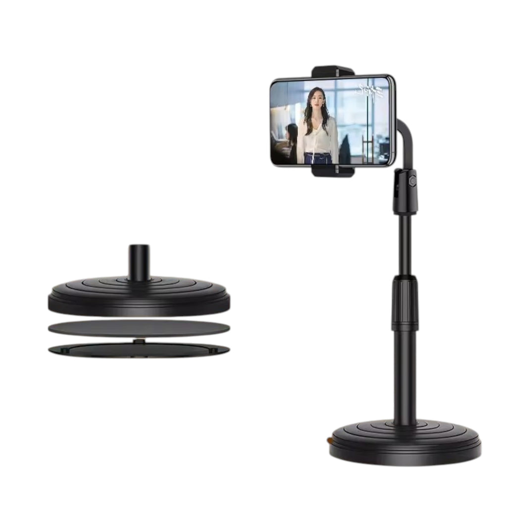 Soporte para Teléfono Inteligente y iPhone de Escritorio para Adultos y Personas Mayores con Estabilidad Reforzada, Altura Ajustable 18-30 cm, Sujeción Segura y Rotación 360°