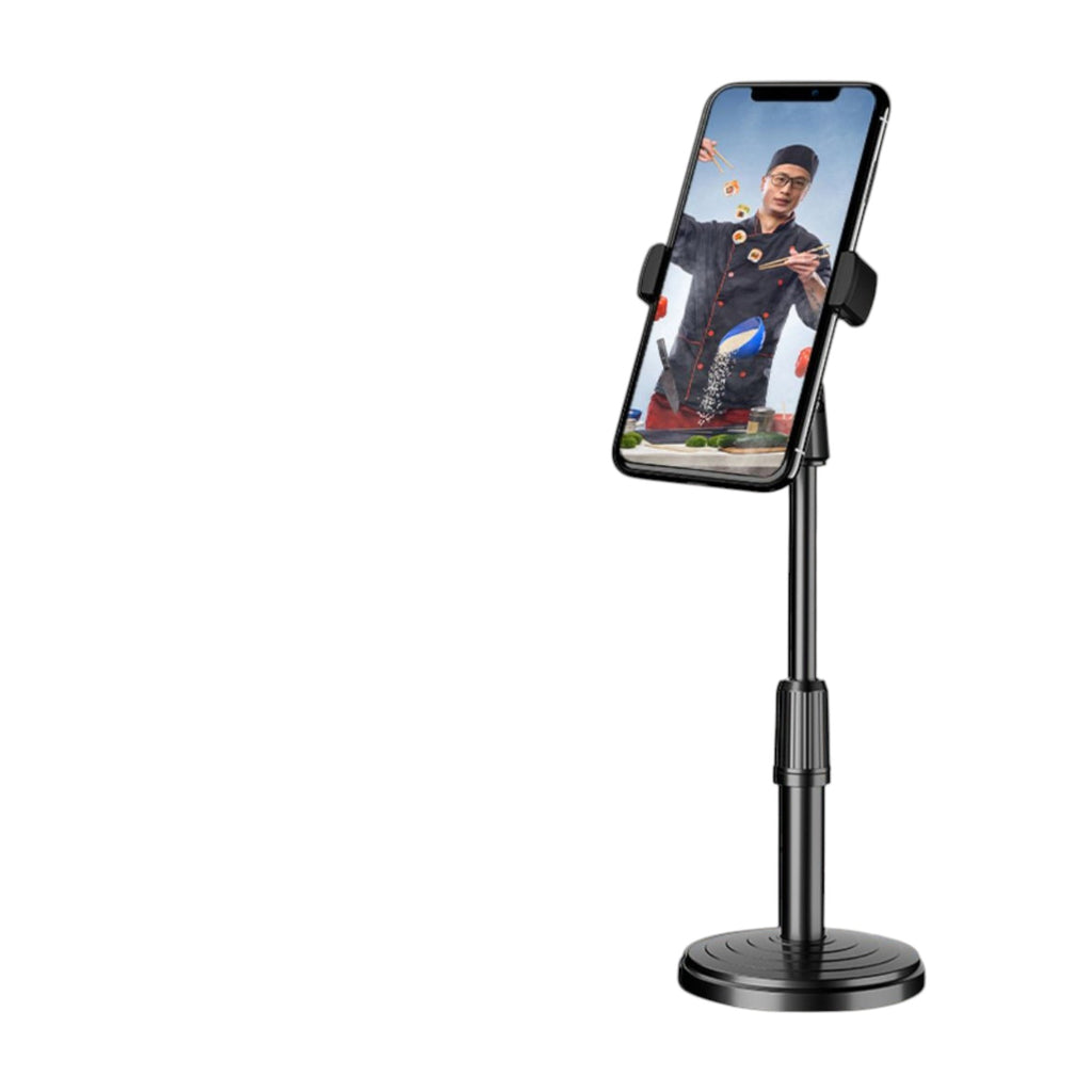 Soporte para Teléfono Inteligente y iPhone de Escritorio para Adultos y Personas Mayores con Estabilidad Reforzada, Altura Ajustable 18-30 cm, Sujeción Segura y Rotación 360°