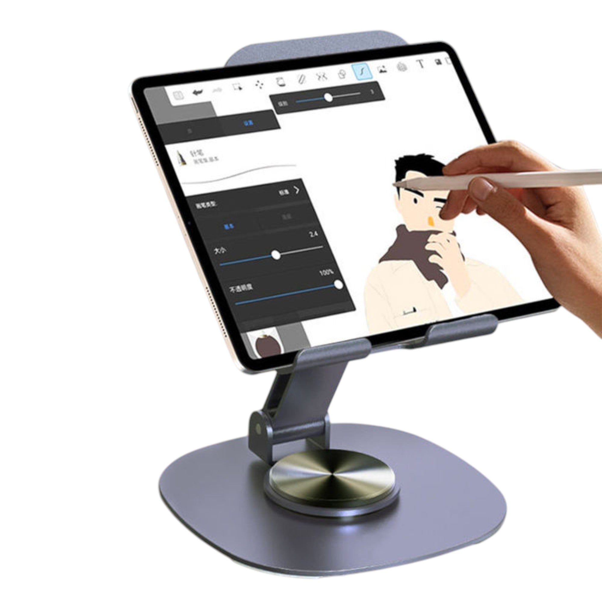 Soporte de teléfono de Escritorio Plegable portátil Antideslizante 360 Soportes de teléfono móvil de Metal Giratorio para Todos los teléfonos