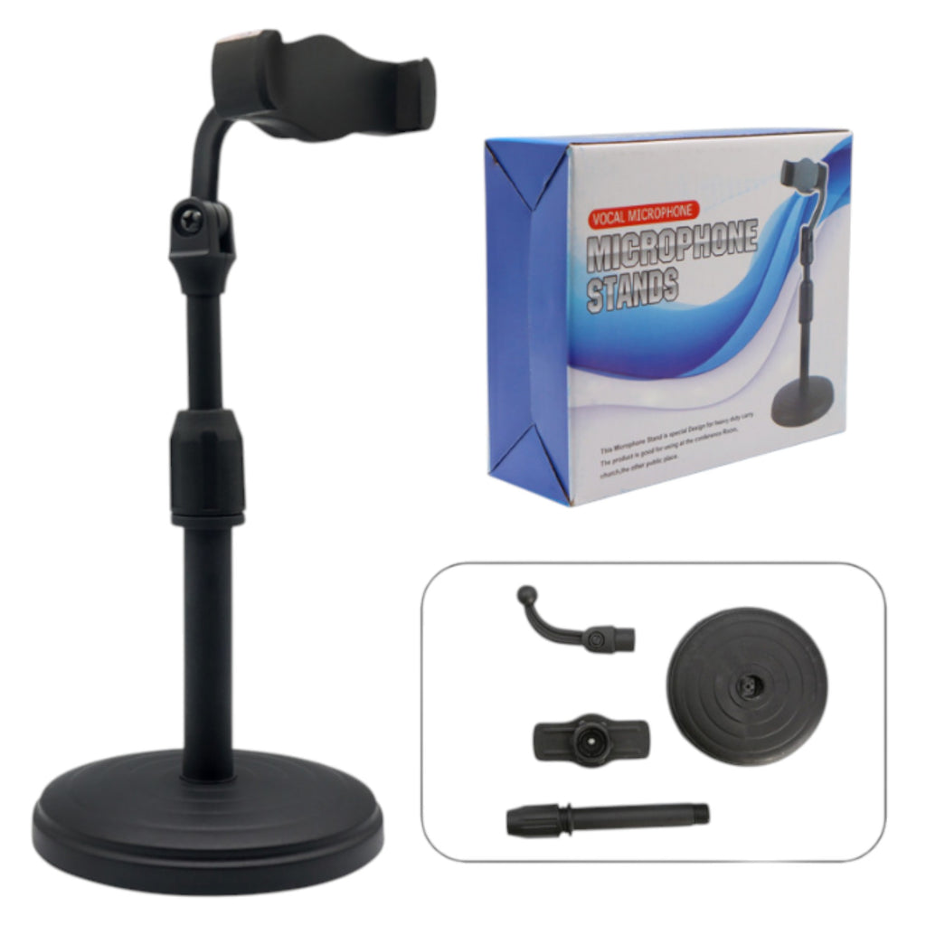 Soporte para Teléfono Inteligente y iPhone de Escritorio para Adultos y Personas Mayores con Estabilidad Reforzada, Altura Ajustable 18-30 cm, Sujeción Segura y Rotación 360°